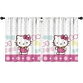 thumbnail image 1 of 2 Panels Print Pattern Nursery Curtains Boys Girls Kids Hello Kawaii Cat Cute Window Drapes for Living Bedroom Playroom Room Decor Rod Pocket 52x63Inch, 1 of 5