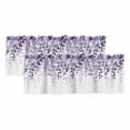 thumbnail image 1 of 2 Panels Purple Valance for Windows, Eucalyptus Leaves Light Filtering Kitchen Curtains, Rod Pocket Window Treatment Curtain Valances for Living Room Bedroom, 60"x18", 1 of 9