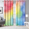 thumbnail image 1 of 2 Panels Rainbow Blackout Curtain for Bedroom, Colorful Grommet Curtain for Living Room,52x96 Inch, 1 of 6
