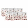 thumbnail image 1 of 2 Panels Red Spring Floral Valance for Windows, Elegant Pastoral Flowers Watercolor Light Filtering Kitchen Curtains, Rod Pocket Window Treatment Curtain Valances for Living Room Bedroom, 42"x12", 1 of 9