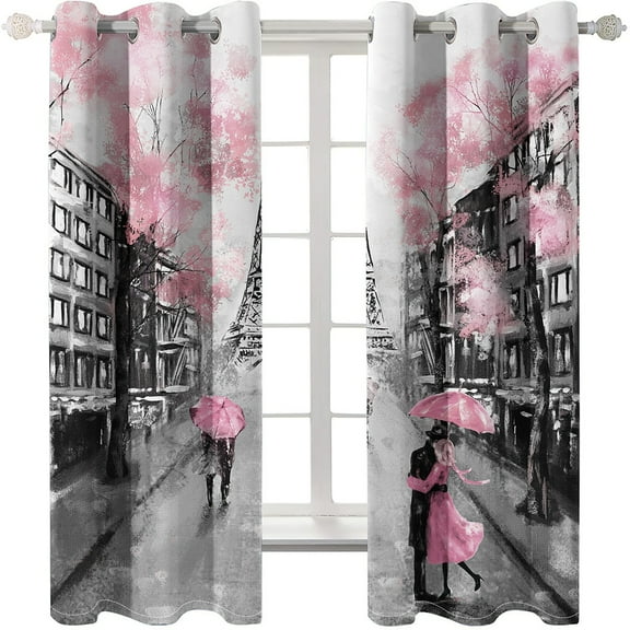 2 Panels Romantic Paris Eiffel Tower Artist Photography Works Luxury Living Room Bedroom Decor Curtains 2 Panels
