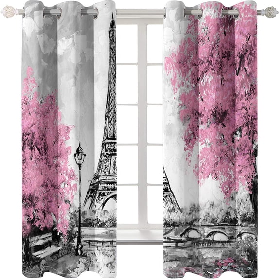 2 Panels Romantic Paris Eiffel Tower Artist Photography Works Luxury Living Room Bedroom Decor Curtains 2 Panels