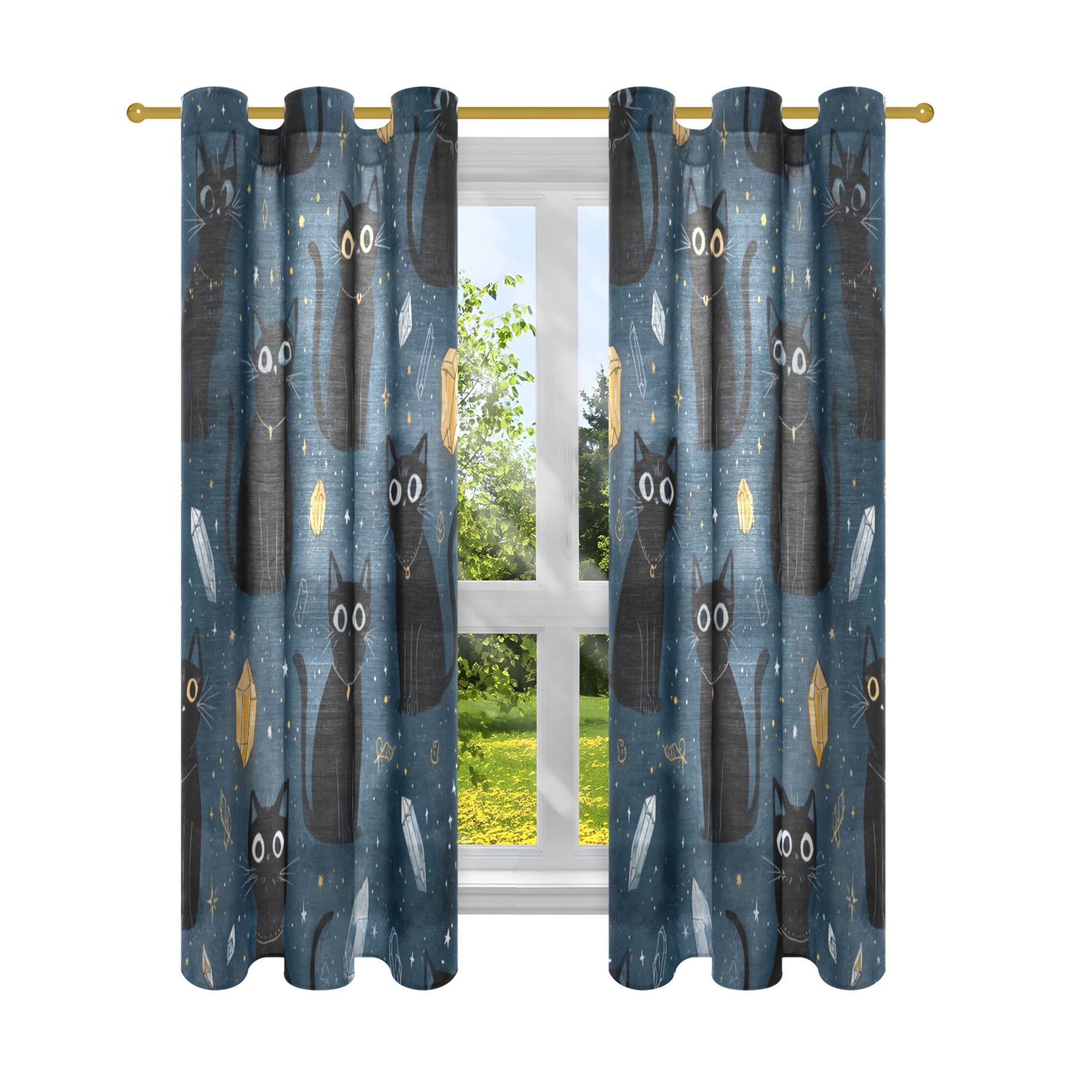 Sun Protector Room 2 Panels Set Blackout Curtains Thermal Insulated Sun Protection Room ...