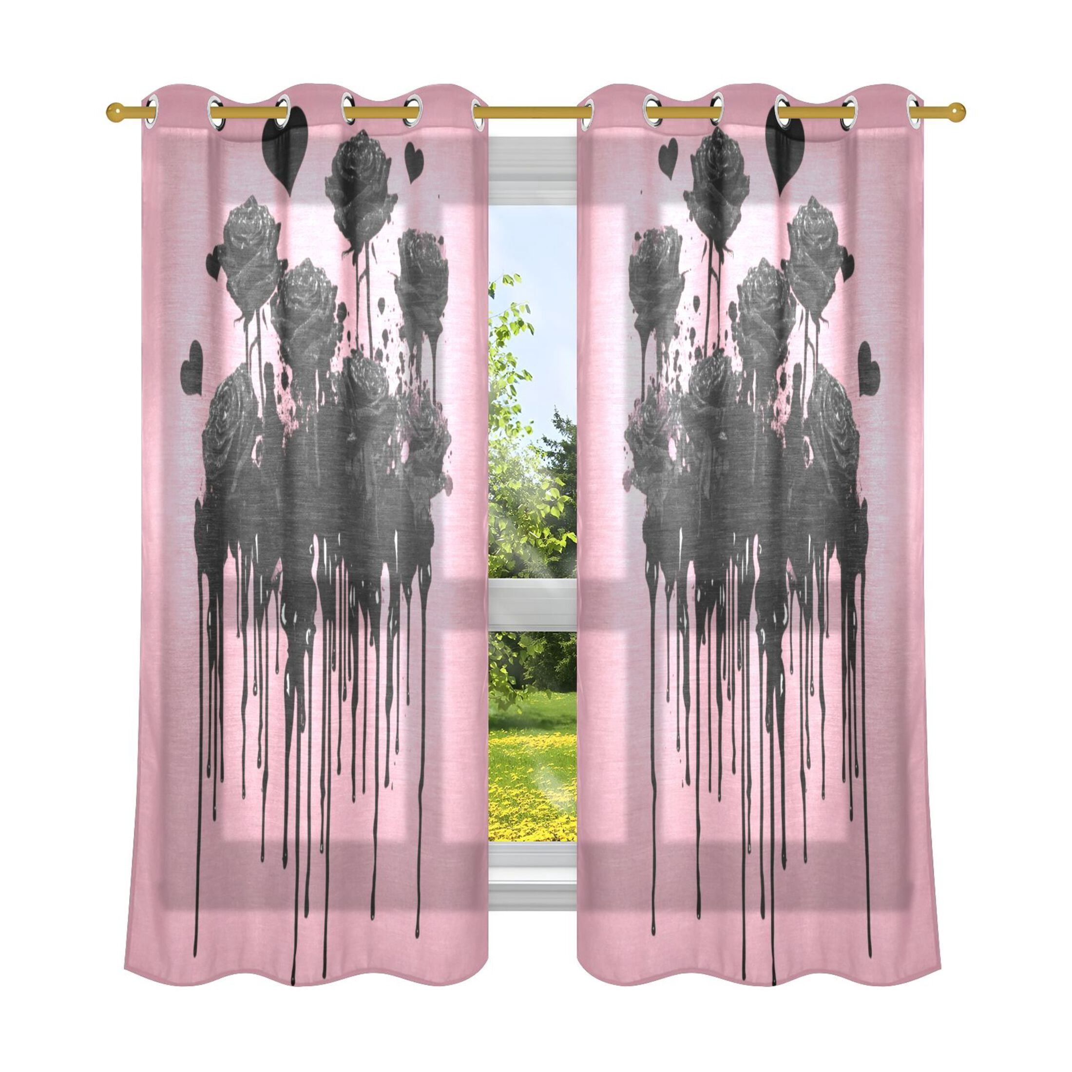 2 Panels Set Blackout Curtains Thermal Insulated Sun Protection Room ...