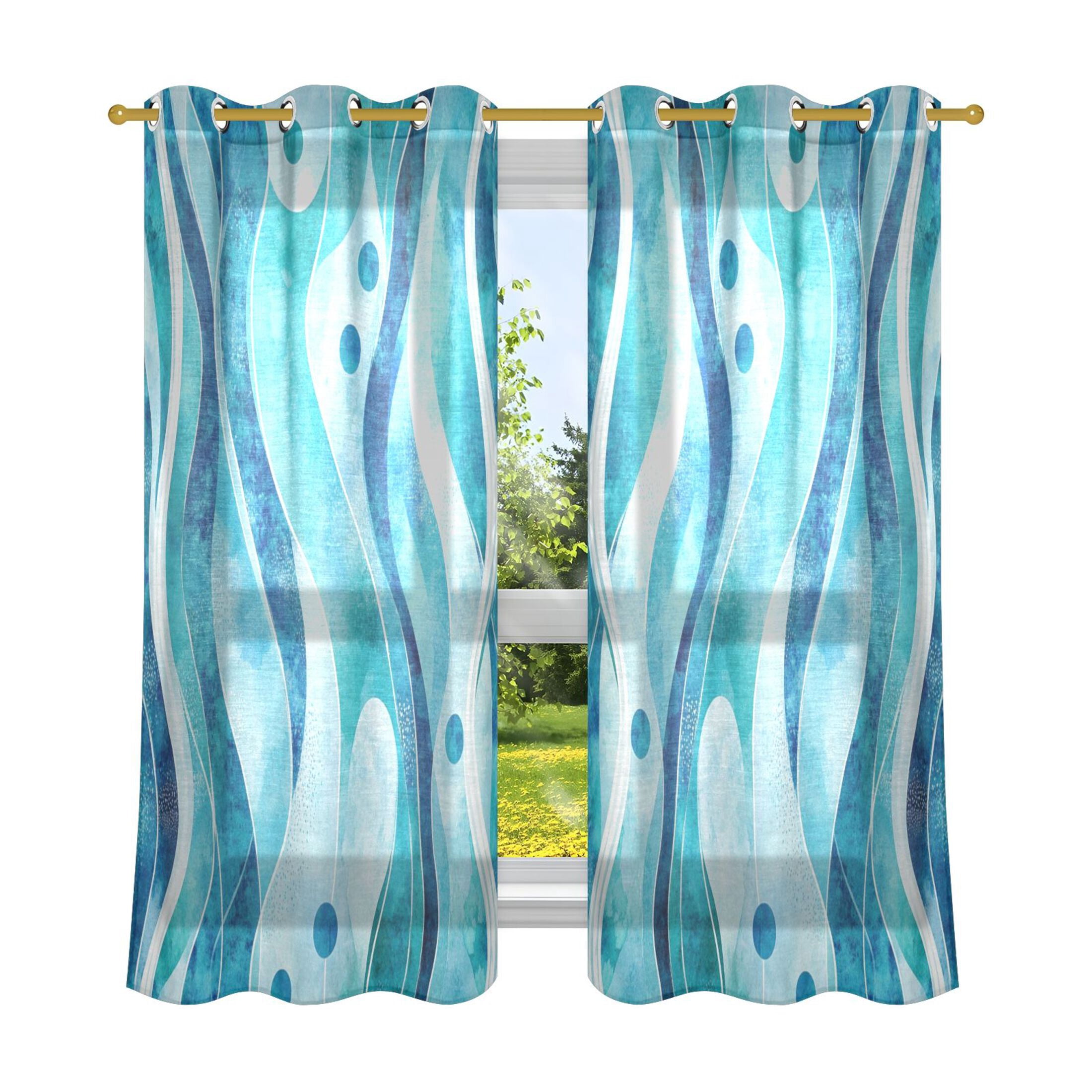 2 Panels Set Blackout Curtains Thermal Insulated Sun Protection Room ...