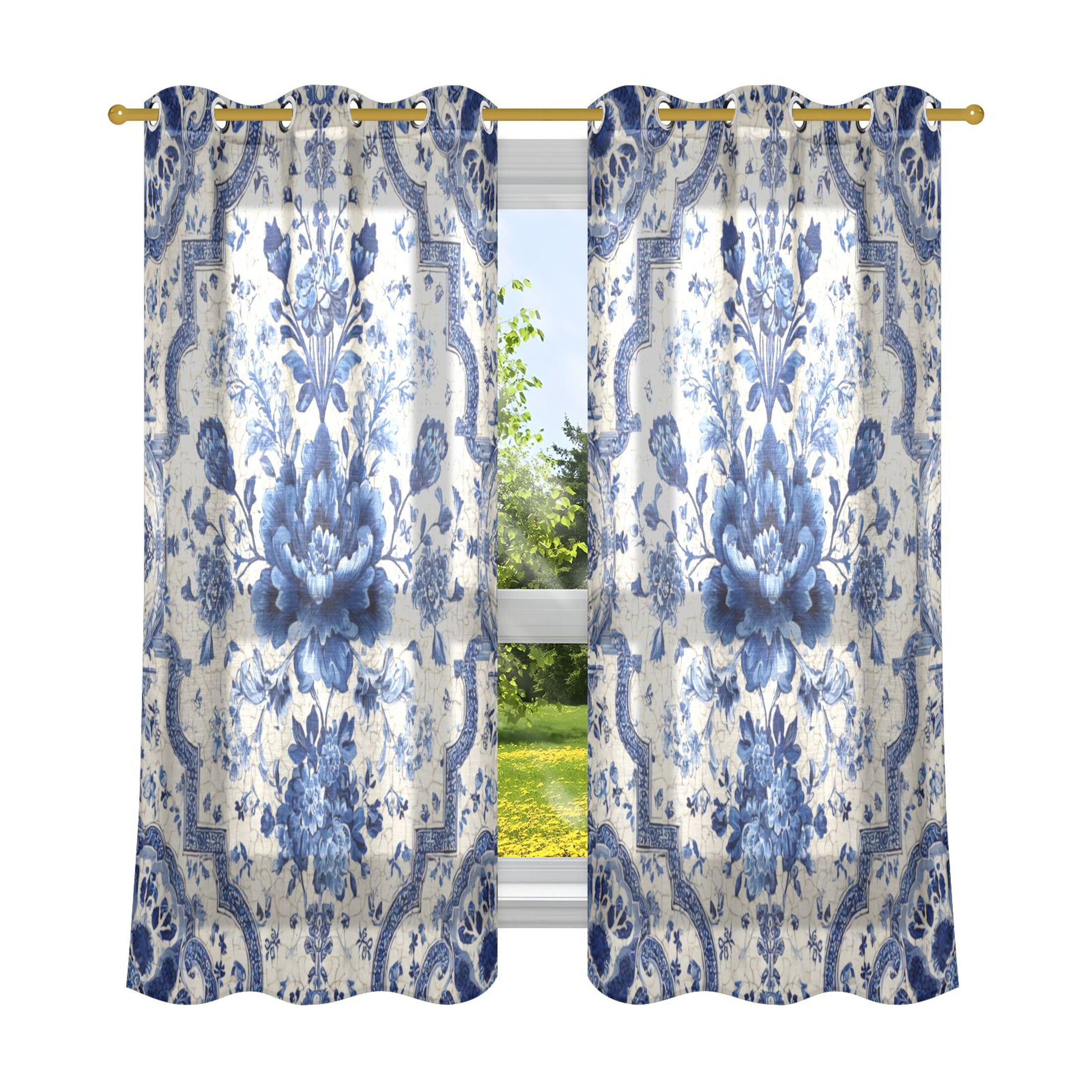 Blue And White Blackout Curtainsnull