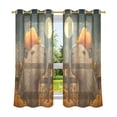 thumbnail image 1 of 2 Panels Set Blackout Curtains Thermal Insulated Sun Protection Room Darkening Drapes for Bedroom Capybara with A Pumpkin, 1 of 7