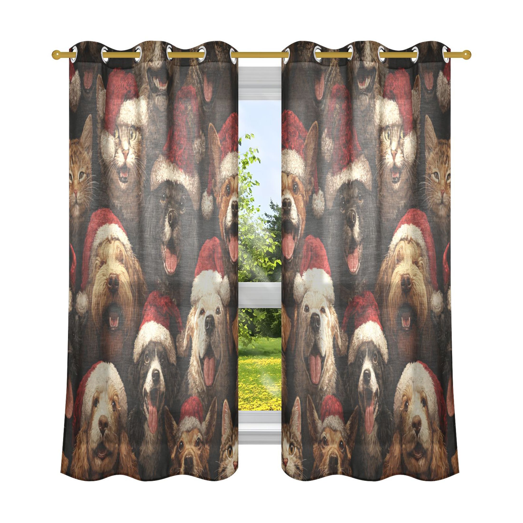 Visual Reference: 2 Panels Set Blackout Curtains Thermal Insulated Sun Protection Room