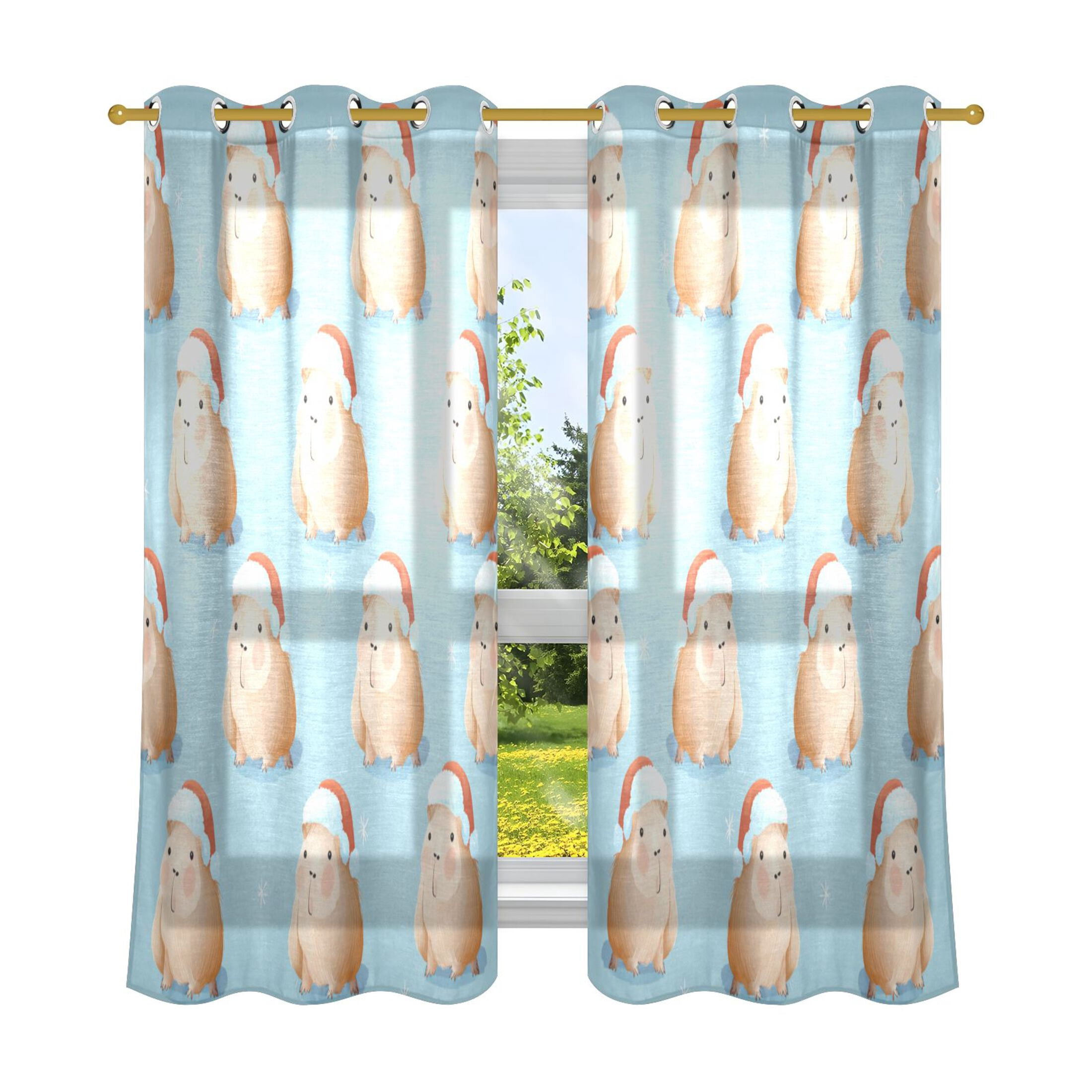2 Panels Set Blackout Curtains Thermal Insulated Sun Protection Room ...