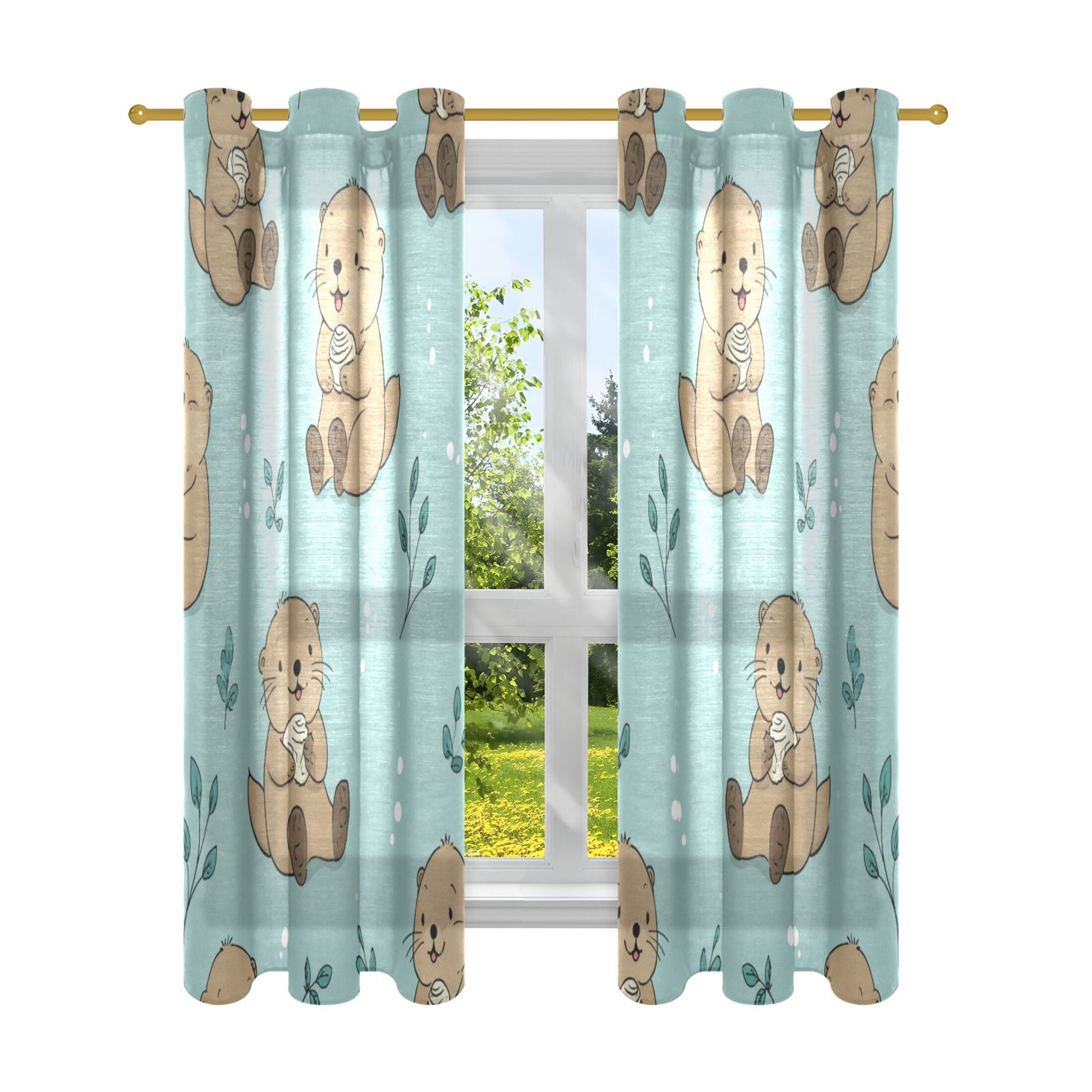 2 Panels Set Blackout Curtains Thermal Insulated Sun Protection Room