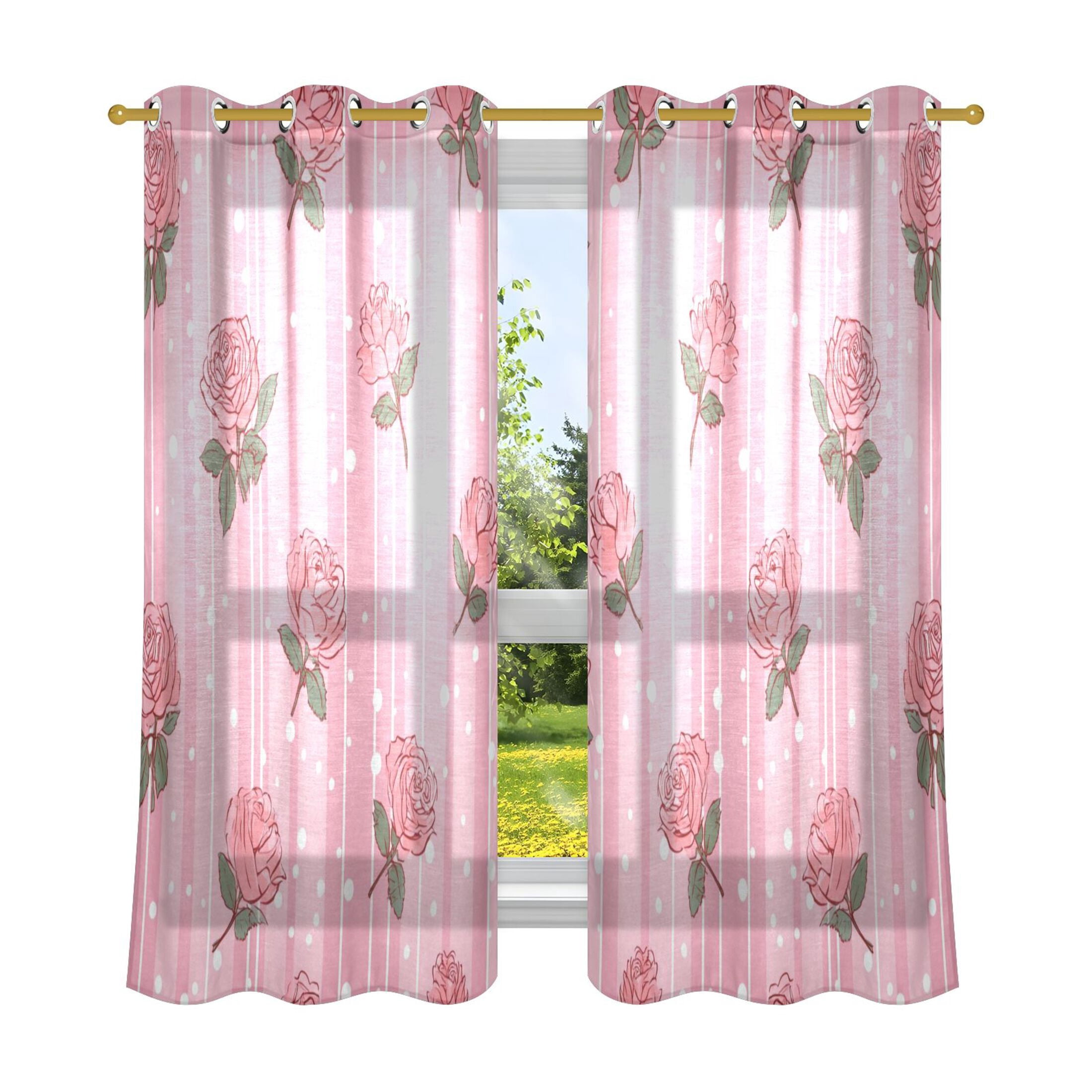 2 Panels Set Blackout Curtains Thermal Insulated Sun Protection Room ...