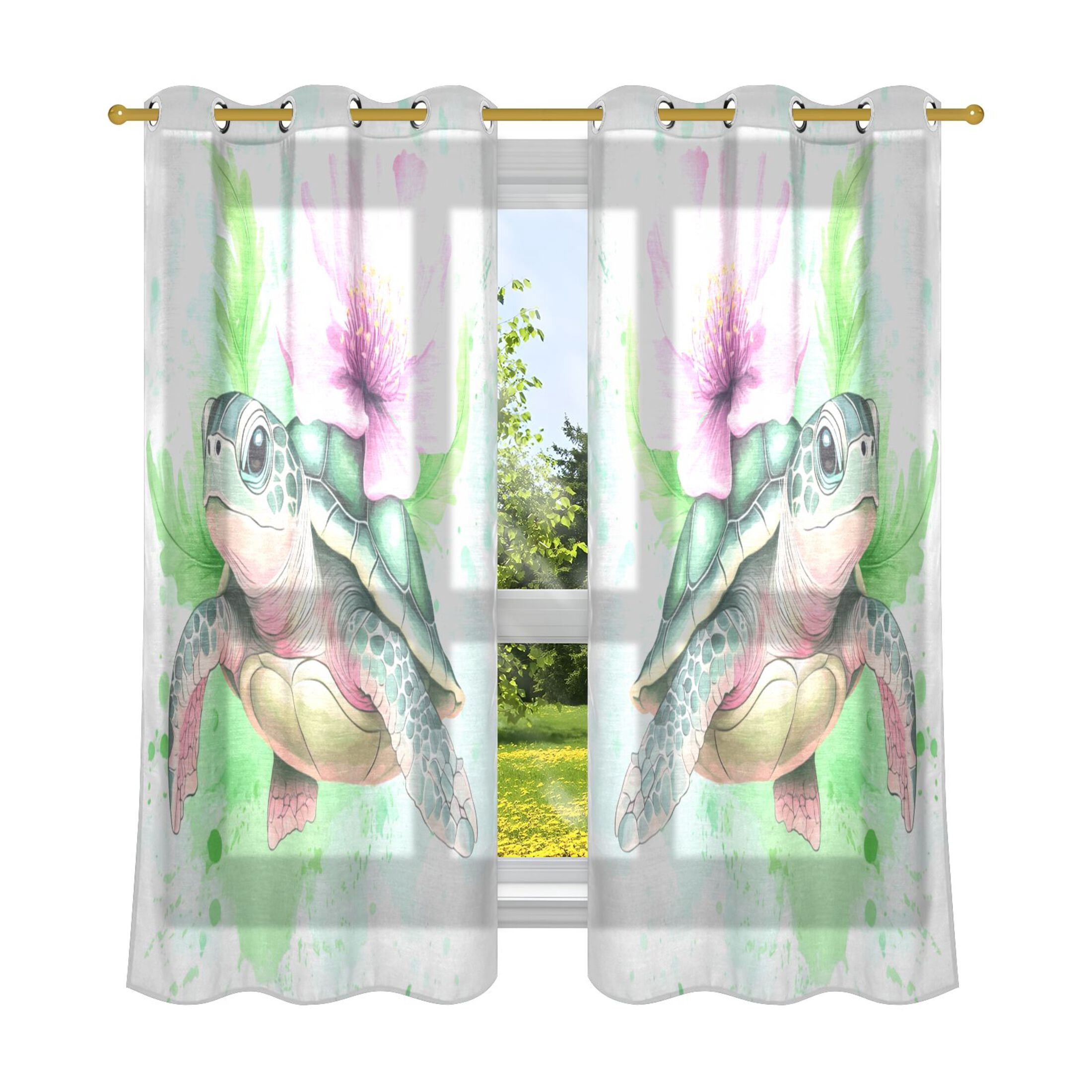 2 Panels Set Blackout Curtains Thermal Insulated Sun Protection Room ...