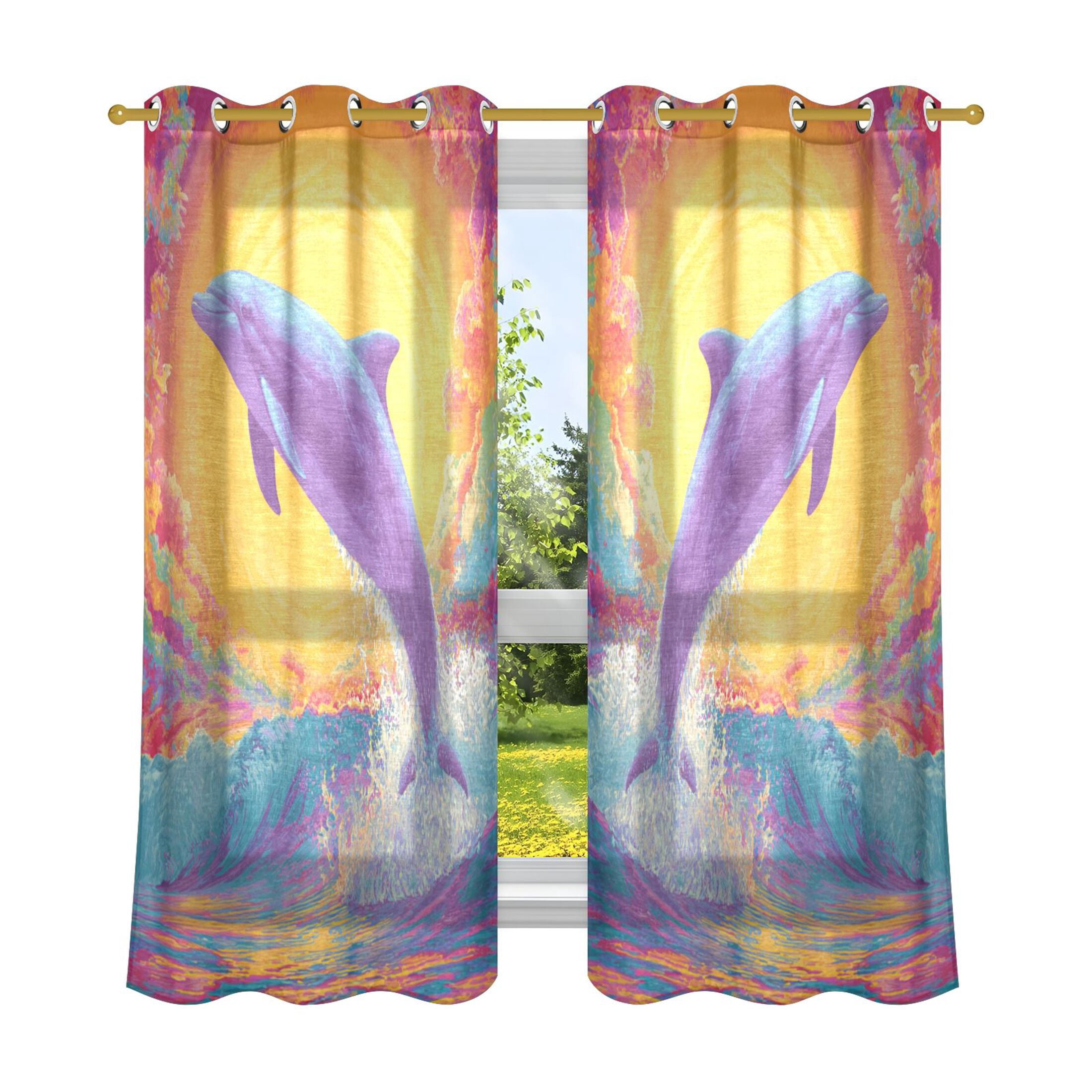 2 Panels Set Blackout Curtains Thermal Insulated Sun Protection Room ...