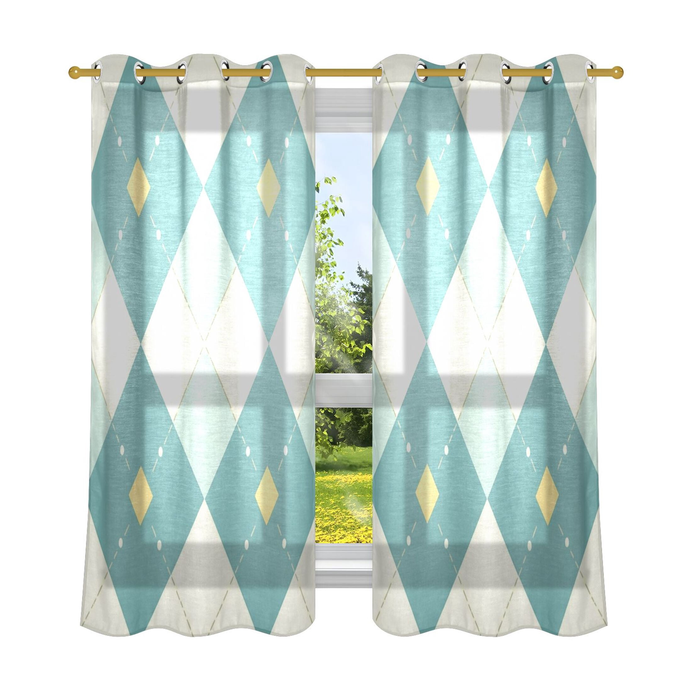 2 Panels Set Blackout Curtains Thermal Insulated Sun Protection Room ...