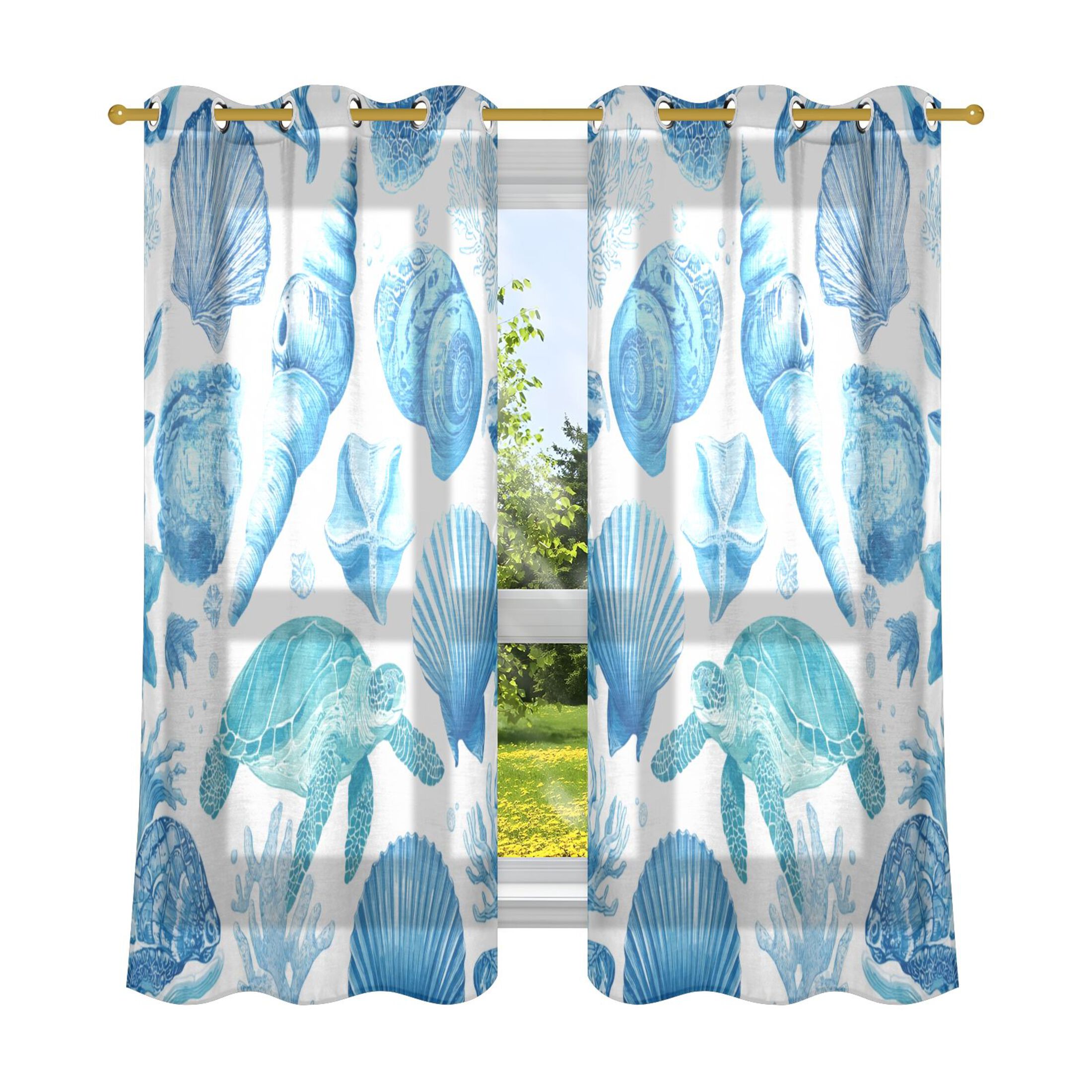 2 Panels Set Blackout Curtains Thermal Insulated Sun Protection Room ...
