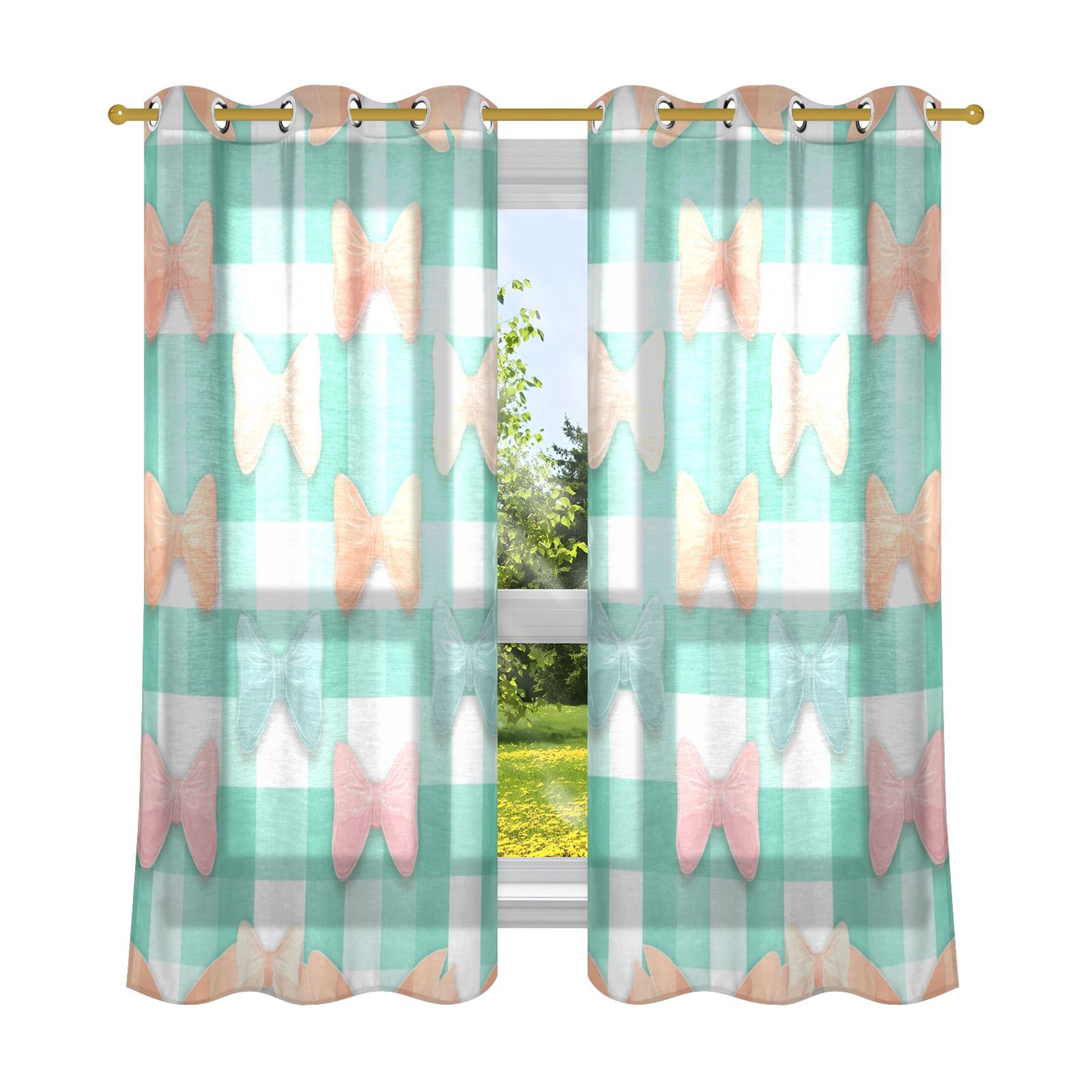 2 Panels Set Blackout Curtains Thermal Insulated Sun Protection Room ...