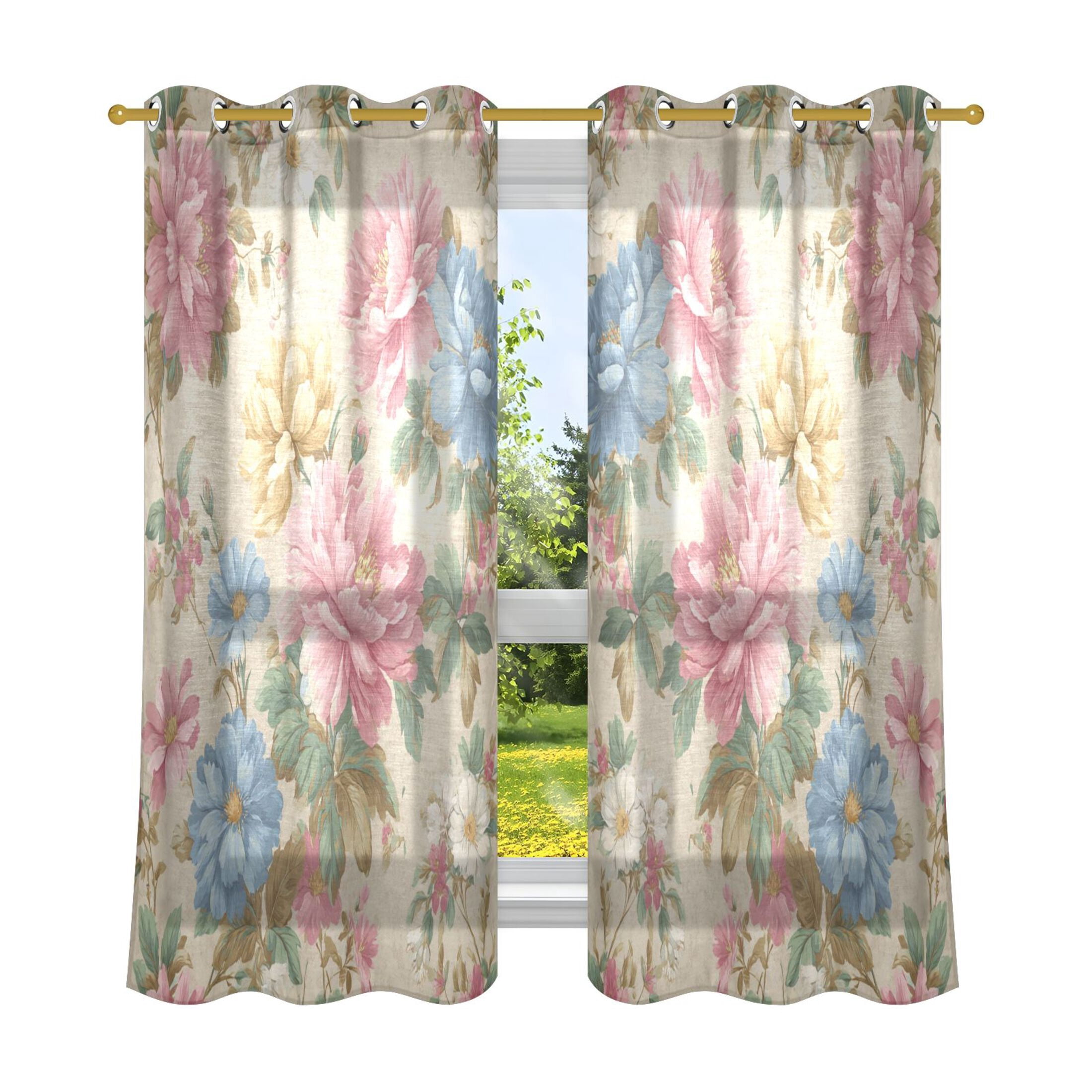 2 Panels Set Blackout Curtains Thermal Insulated Sun Protection Room ...