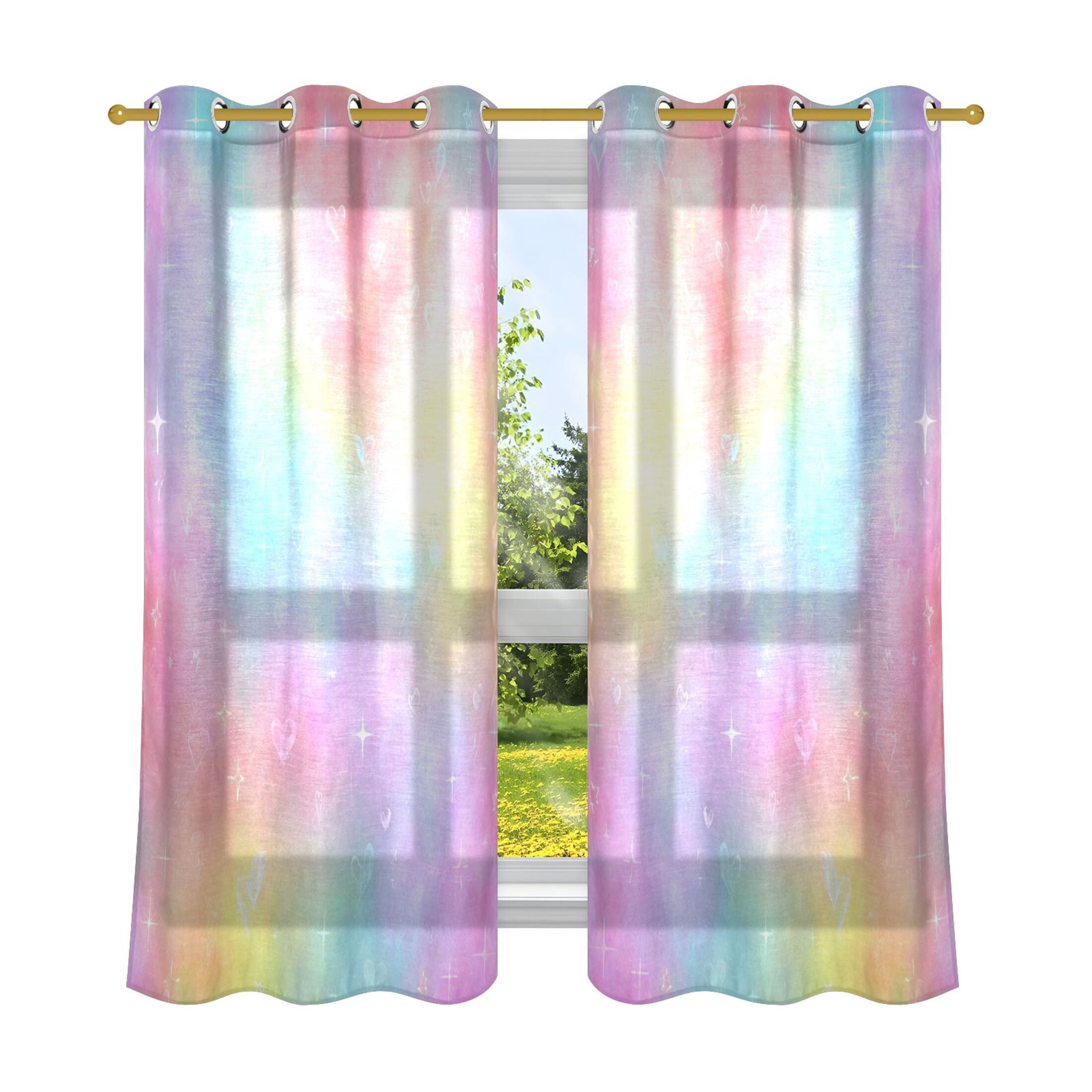 2 Panels Set Blackout Curtains Thermal Insulated Sun Protection Room ...