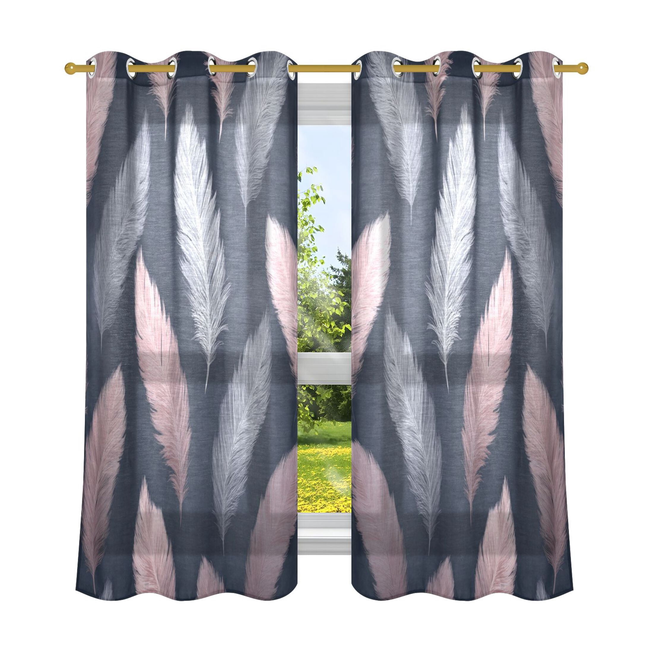 2 Panels Set Blackout Curtains Thermal Insulated Sun Protection Room ...