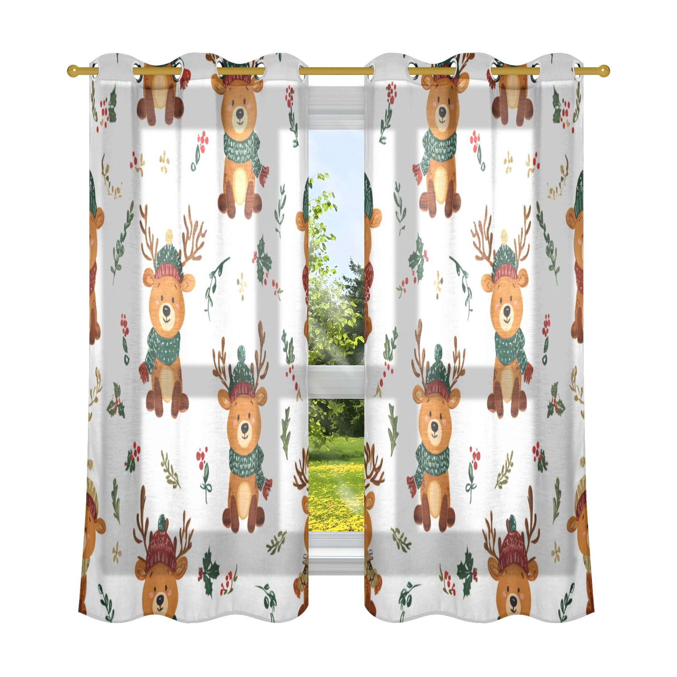 2 Panels Set Blackout Curtains Thermal Insulated Sun Protection Room ...
