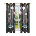 thumbnail image 1 of 2 Panels Set Blackout Curtains Thermal Insulated Sun Protection Room Darkening Drapes for Bedroom Sharks and Seagrass Pattern, 1 of 6