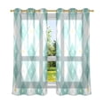 thumbnail image 1 of 2 Panels Set Blackout Curtains Thermal Insulated Sun Protection Room Darkening Drapes for Bedroom Teal Argyle Pattern, 1 of 7
