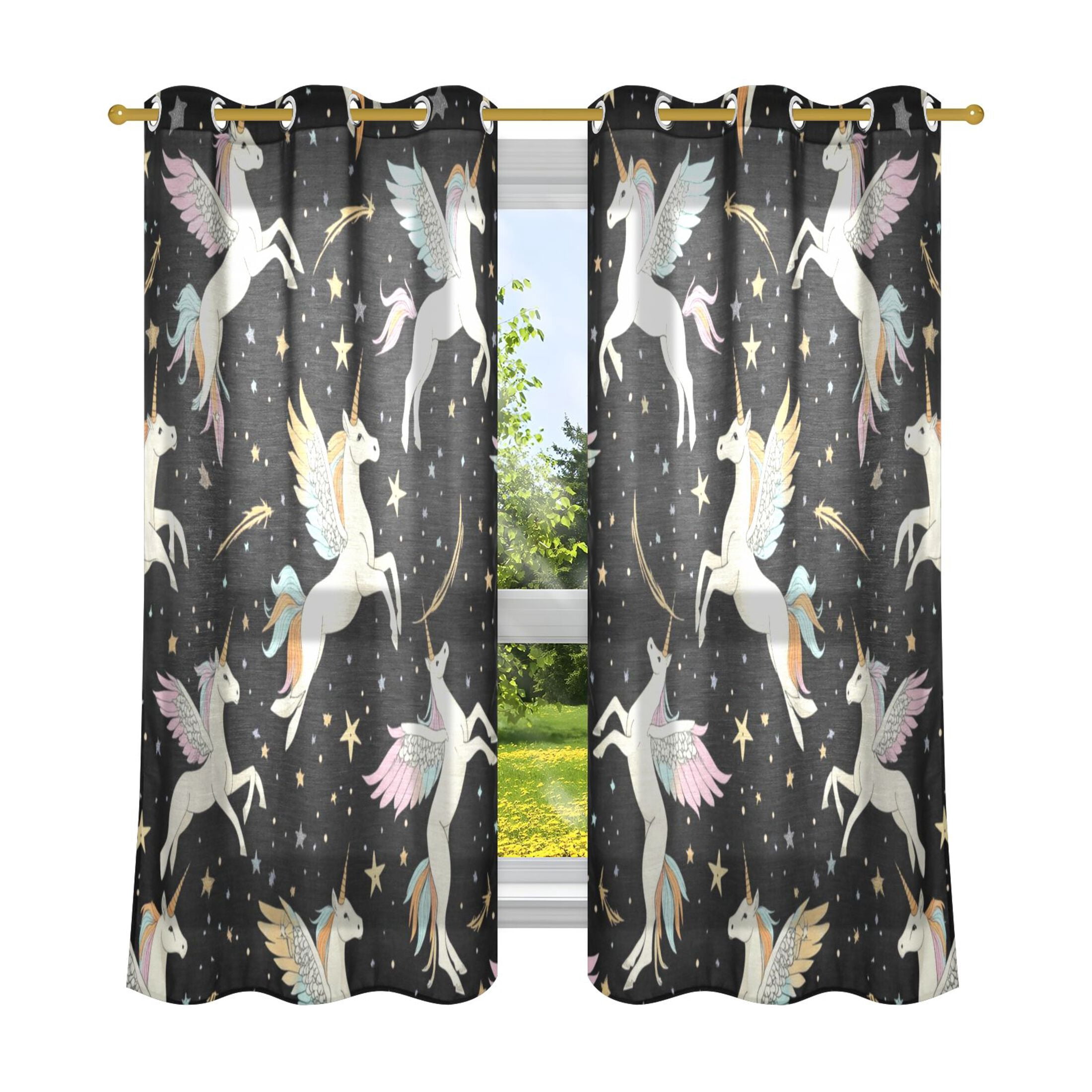 2 Panels Set Blackout Curtains Thermal Insulated Sun Protection Room ...