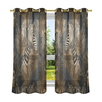 2 Panels Set Blackout Curtains Thermal Insulated Sun Protection Room Darkening Drapes for Bedroom Zebra Print