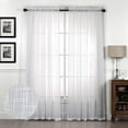 thumbnail image 1 of 2 Panels Set Rod Pocket Light Filtering Faux Linen Window Treatment Curtain Drapes for Bedroom or Living room, White, 84" Long, 1 of 4