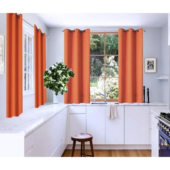 2 Panels Set Thermal Insulated Window Curtain Blackout Drapes for Bedroom Kitchen Closet K68 BRICK 63" Long Home Décor