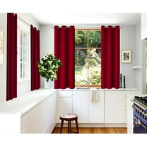 2 Panels Set Thermal Insulated Window Curtain Blackout Drapes for Bedroom Kitchen Closet K68 BURGUNDY 63" Long Home Décor