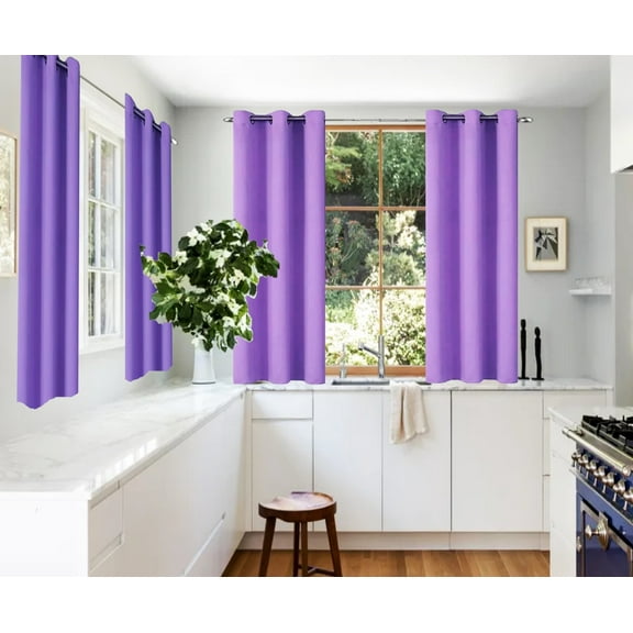 2 Panels Set Thermal Insulated Window Curtain Blackout Drapes for Bedroom Kitchen Closet K68 LILAC 63" Long Home Décor