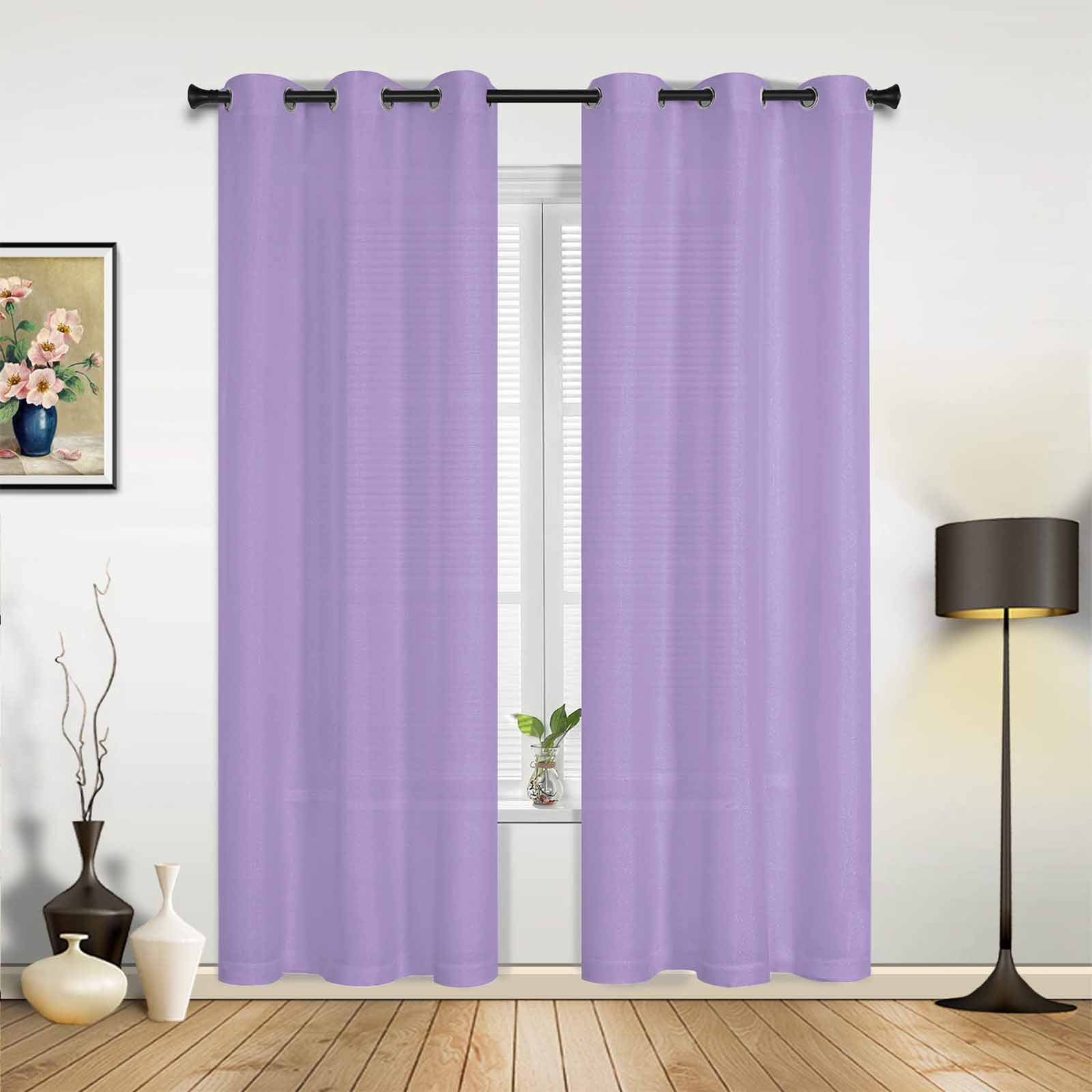 2 Panels Solid Color Lavender Purple Curtains for Bedroom Living Room Drapes Kitchen Children's ...
