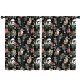 thumbnail image 1 of 2 Panels Space Sci-Fi Print Pattern Nursery Curtains Boys Girls Kids Black and White Floral Modern Window Drapes for Living Bedroom Playroom Room Decor Rod Pocket 42x63Inch, 1 of 5