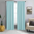thumbnail image 1 of 2 Panels Teal Solid Blackout Thermal Rod Pocket Foam Lined Window Curtain Drape R64 108 Length, 1 of 4