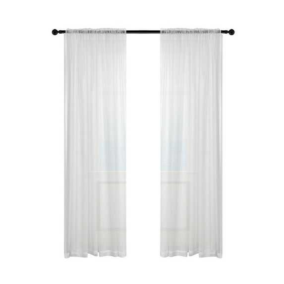 2 Panels Transparent White Curtains,Translucent Gauze Light Filtering Solid Lightweight Sheer Curtian for livingroom Bedroom Decor