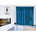 thumbnail image 1 of 2 Panels Window Curtain Nada Turquoise 60 Inches Wide X 84 Inches Length includes 2 Valance And 2 Sheer 2 Backing And 2 Tassels Silk Shiny Curtain Rod Pocket, 1 of 4