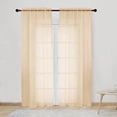 thumbnail image 1 of 2 Panels Window Sheer Curtains ,Basic Rod Pocket Sheer Curtains for Bedroom Children Living Room Yard Kitchen ,52"×96" ,Apricotck, 1 of 9