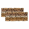 thumbnail image 1 of 2 Panels Yellow Dog Paws Valance for Windows, Farmhouse Vintage Modern Beige Brown Wood Light Filtering Kitchen Curtains, Rod Pocket Window Treatment Curtain Valances for Living Room Bedroom, 42"x12", 1 of 9