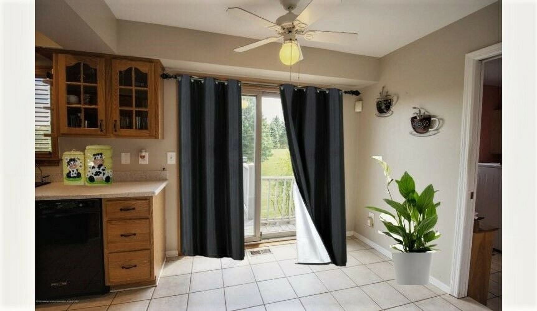 2 Panels solid thermal foam lined blackout heavy thick window curtain drapes with grommets Black 108" length NOA 3 layered