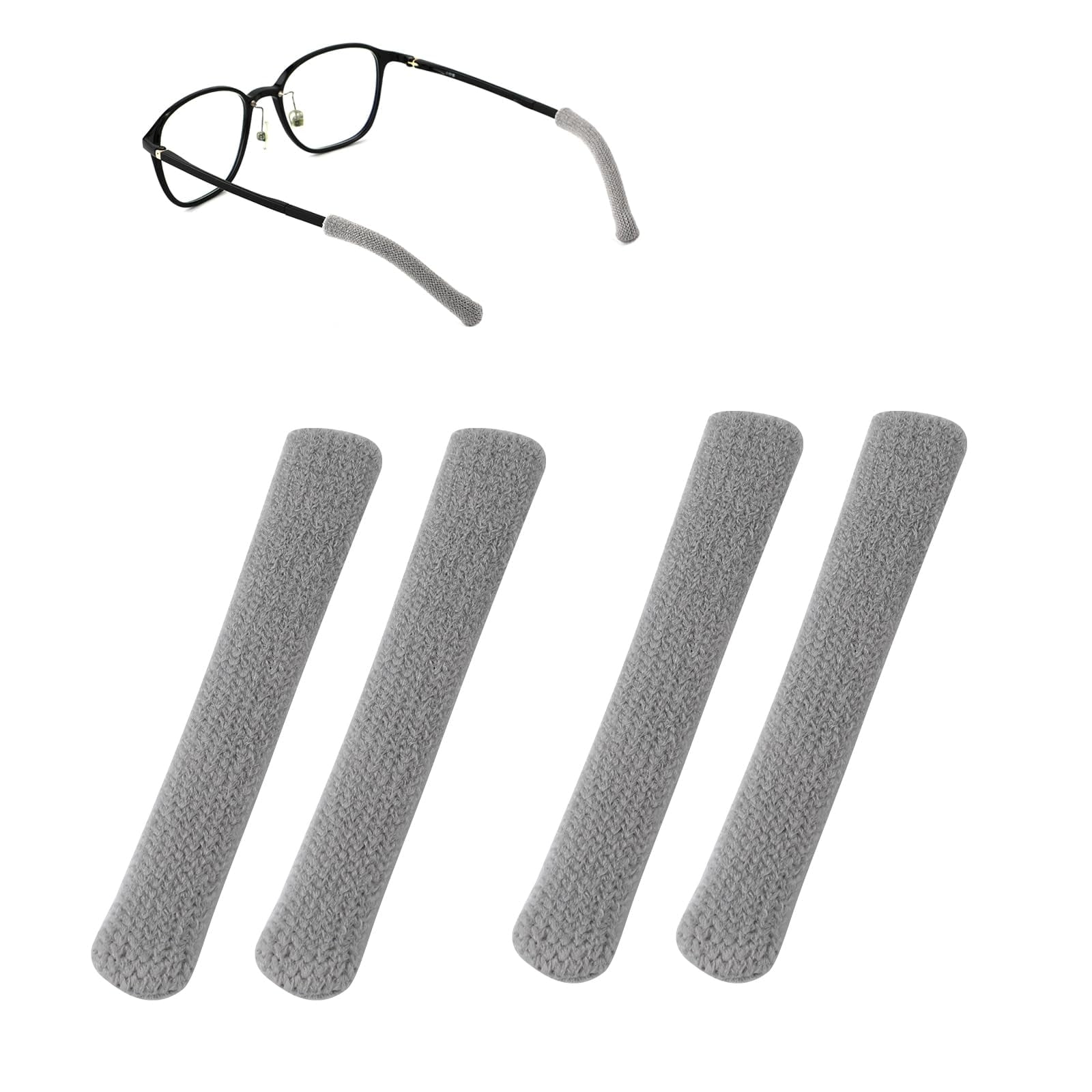 8 Pairs Glasses Ear Cushions - Anti-Slip Soft Cotton Eyeglass Arm Grippers (4 Colors)
