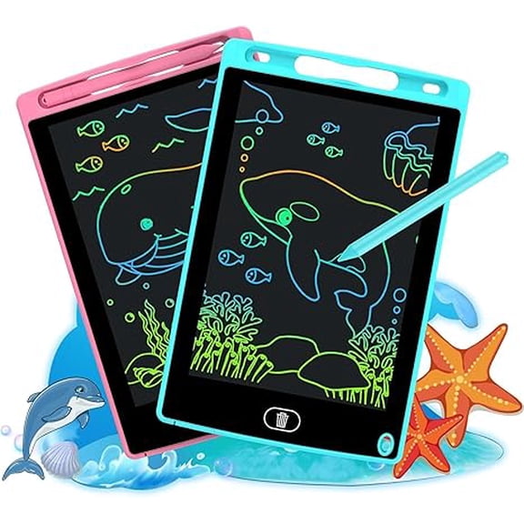 2 Park 6.5 Inch LCD Writing Tablet, Portable Reusable Digital Drawing Notepad, Erasable Electronic Memo Board for Office Home Note & Draft Sketch