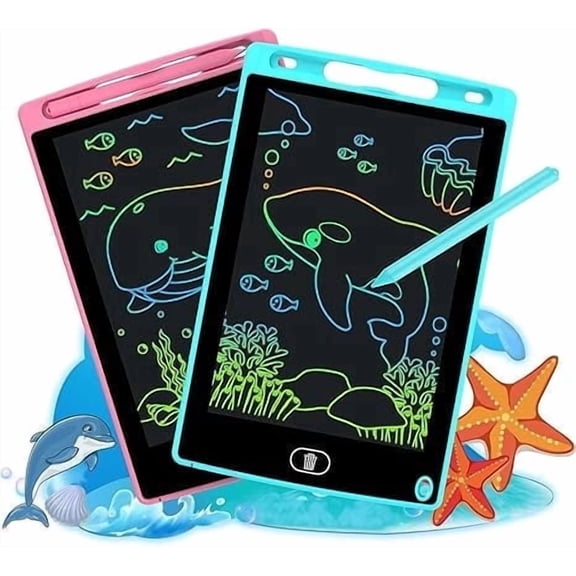 2 Park 6.5 Inch LCD Writing Tablet, Portable Reusable Digital Drawing Notepad, Erasable Electronic Memo Board for Office Home Note & Draft Sketch