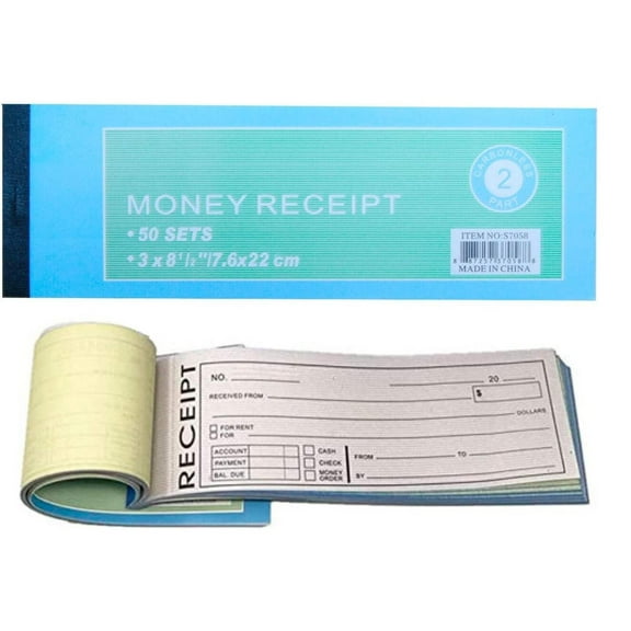 2-Part Carbonless Rent  Sales Receipt Book:50Sets