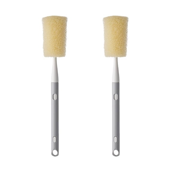 2 Part Flexible Scourer Set Ergonomic Grip ABS Spongiform Brush for Kitchen drinkware Rustproof Cleaning