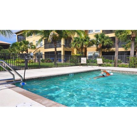 2 Part Pole Swimming Tether System with Portable Ladder and Handrail Clamp On Base