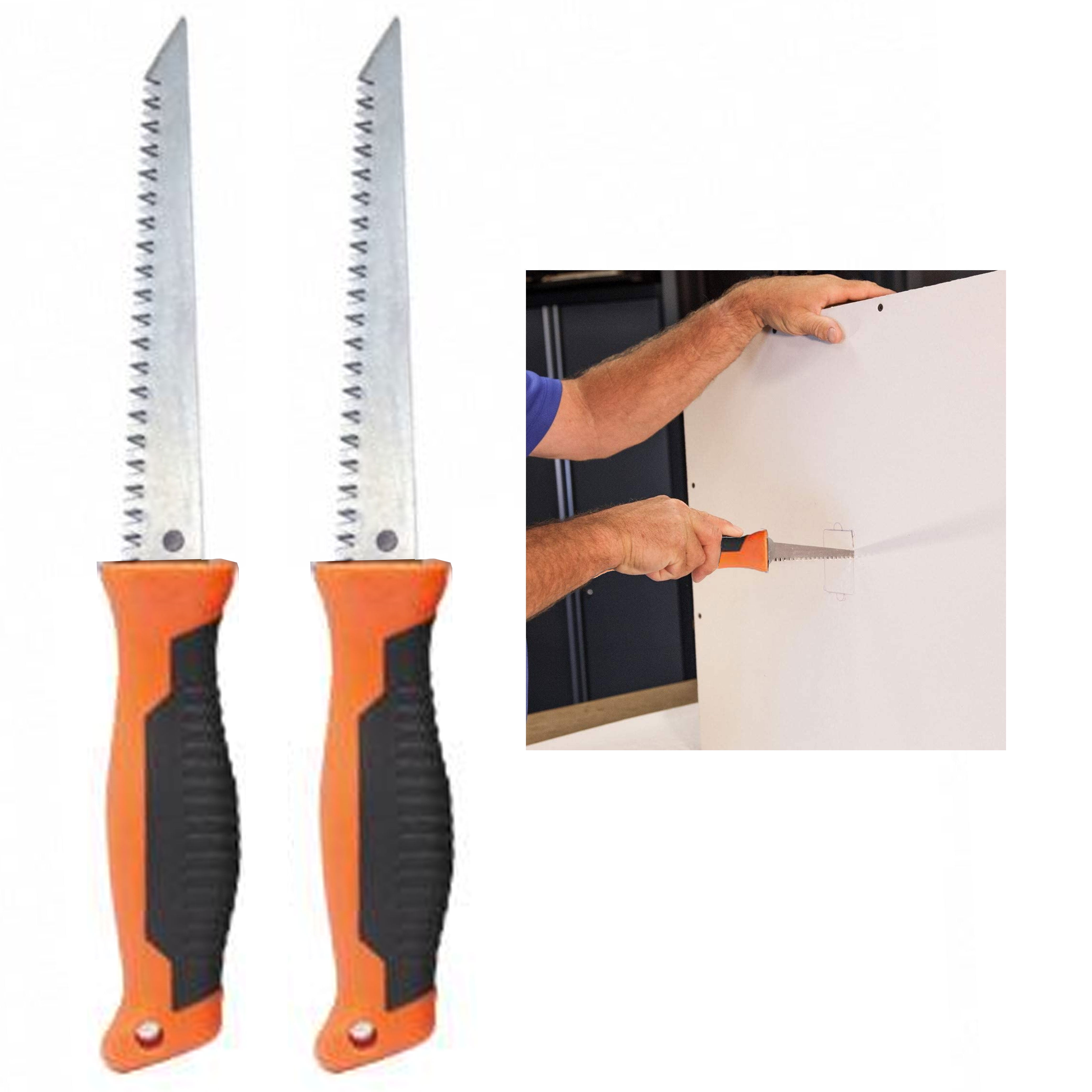2 Pc 12" Utility Wallboard Drywall Hand Jab Saw Confirm Rubber Grip