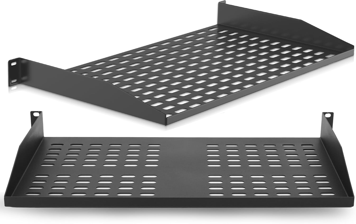 2-Pc 1U Server Rack Shelf, Vented Shelves for Good Air Circulation ...