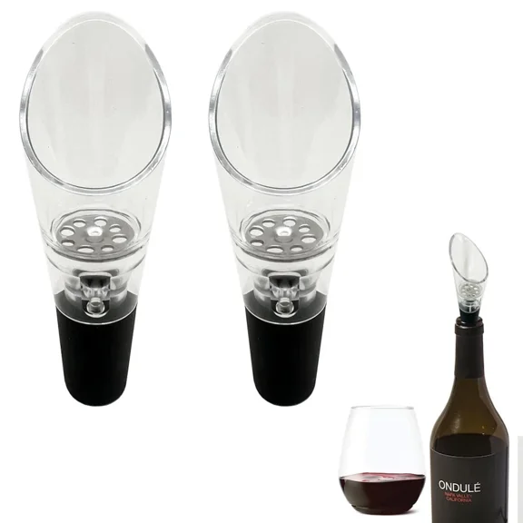 2 Pc Aerator Pourer Spout Bottle Pour Air Flow Stopper Dispenser Liquor Decanter
