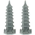 thumbnail image 1 of 2 Pc Asian Garden Decor Tabletop Bonsai Lantern Pagoda Statue Home Accents, 1 of 7